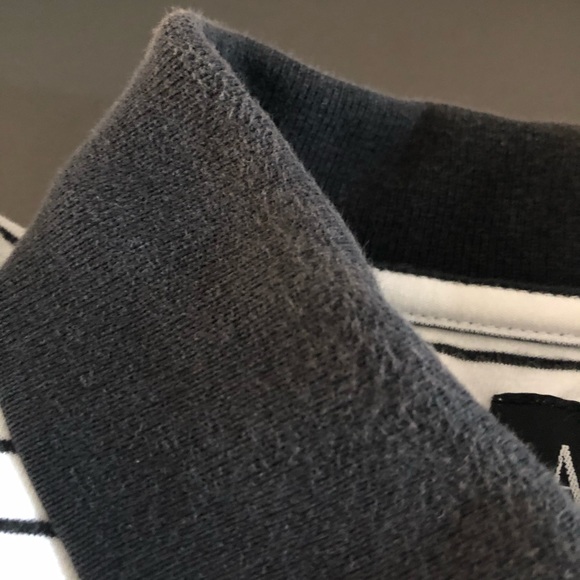 Men’s Ashworth Black and White Striped Polo Size M - Picture 3 of 7